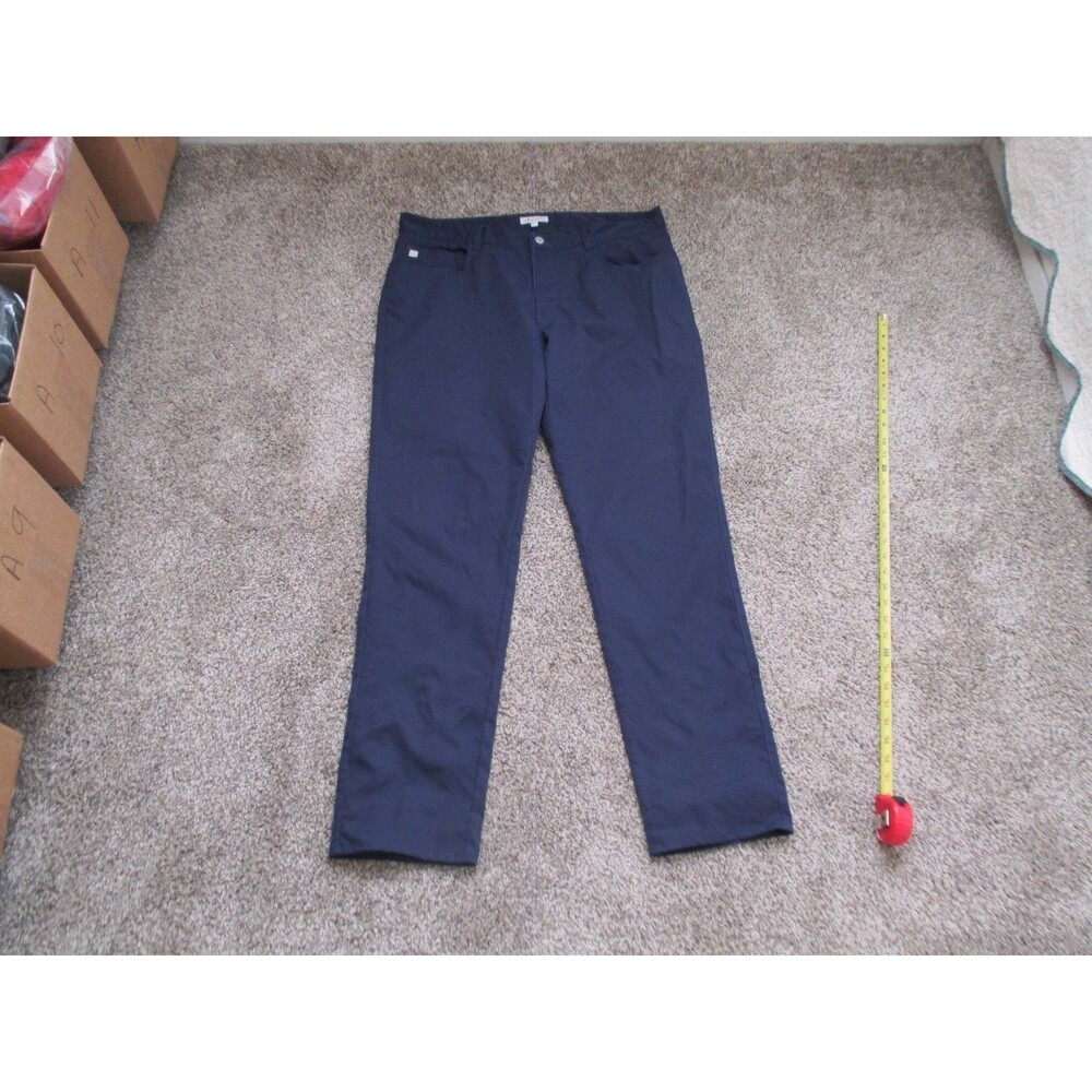 Peter Millar Mens eb66 Performance 5-Pocket Pants Navy Blue Sz 36x32 Golf